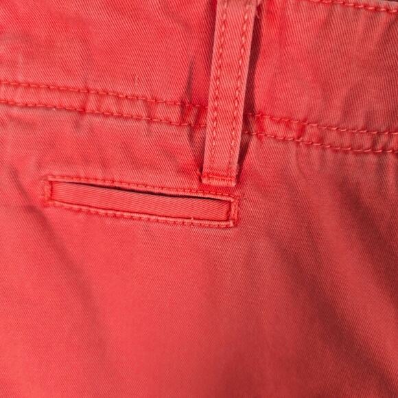 M MERONA Pink Coral Washed Chino Shorts Size 6 100% Cotton Flat Front Preppy - Picture 4 of 8